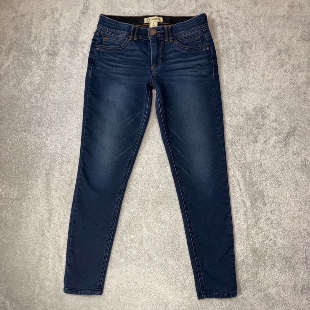 Democracy Jeans Womens 8 Blue Skinny Mid Rise Ab Technology Dark Stretch Denim